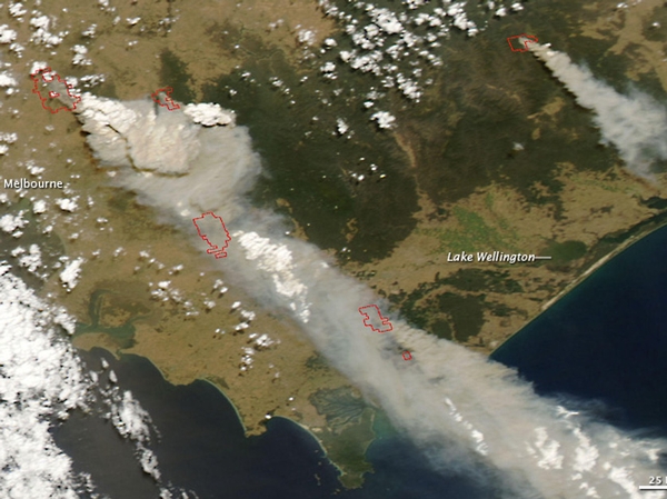 Australia - Search for victims - (Pic: NASA)