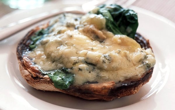 Portobello Mushrooms Filled with Light Feta Cheese
