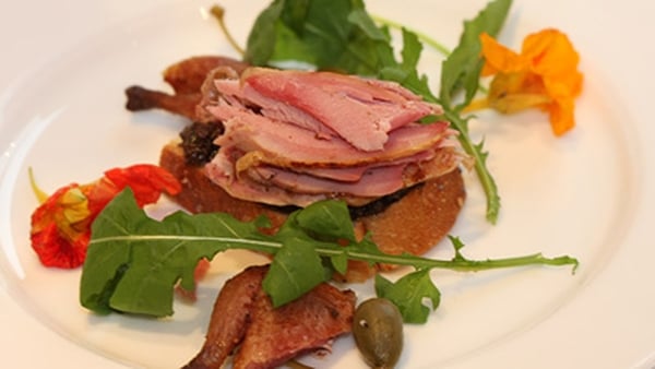 Smoked Quail on Toasted Sourdough with Black Olive