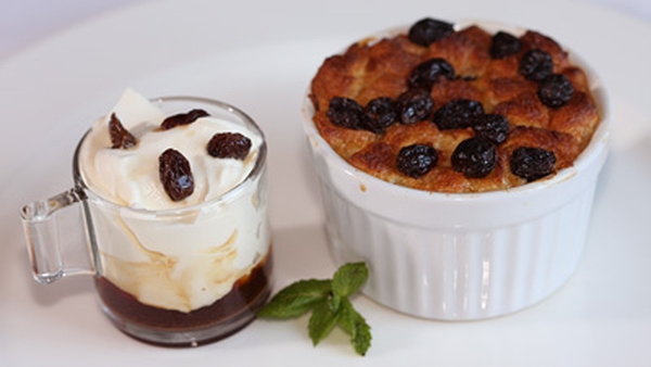 Traditional Bread and Butter Pudding with a Sultan