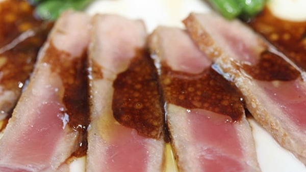 Seared Fillet of Wild Tuna, Garnished with Pancett