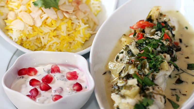 Fragrant Monkfish gently Spiced in Sweet Herby Sauce: Heat