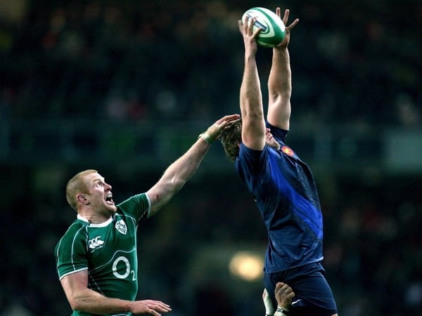 Romain Millo-Chluski takes clean line-out ball against Ireland