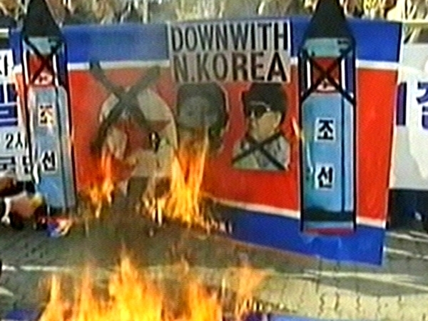 Seoul - South Koreans protest against N Korea and the joint military exercises