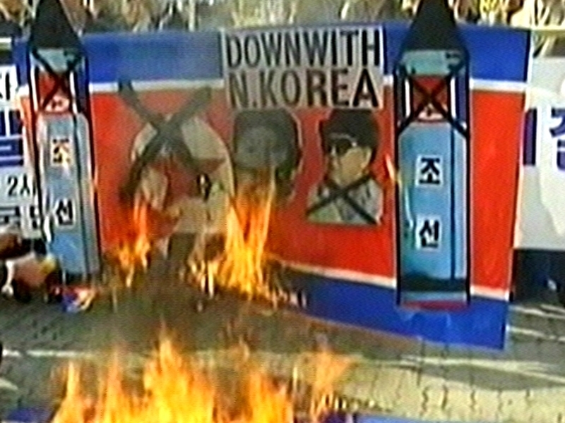 Seoul - South Koreans protest against N Korea and the joint military exercises