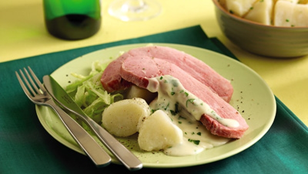 Irish Bacon and Cabbage with Parsley White Wine Sa
