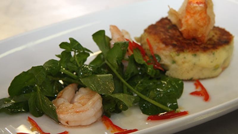 Prawn and Potato Cake: Heat