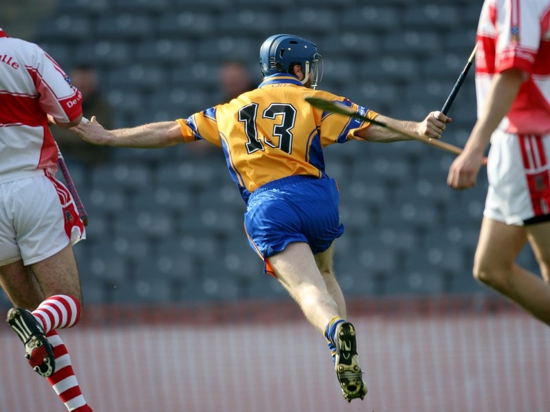 Damien Hayes celebarates one of the goals he scored in this afernoon's final.