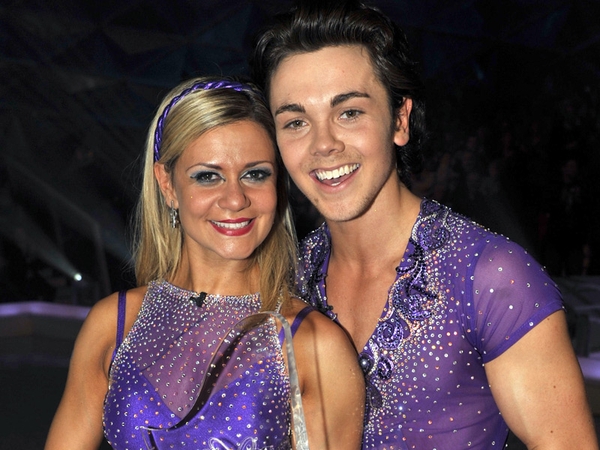 Ray with his skating partner Maria - The pair ere crowned winners of the show last night
