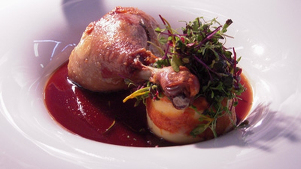 Confit of Duck with Layers of Potato, White Bean a