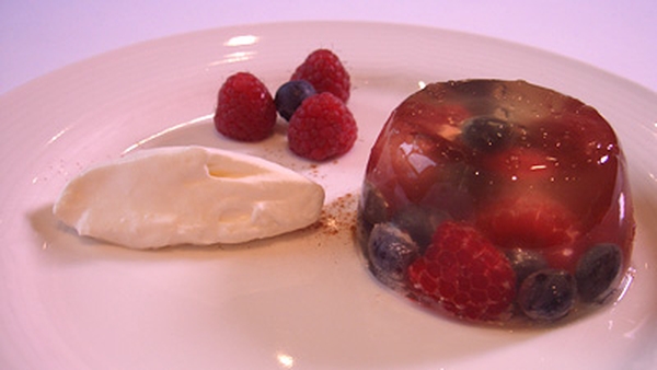 Prosecco and Berry Fruit Jelly served with Cinnamo