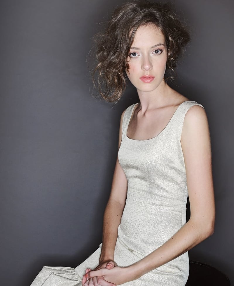 Gold ruffle hem dress