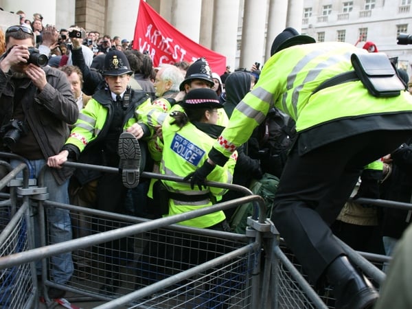 London - Clashes during protests