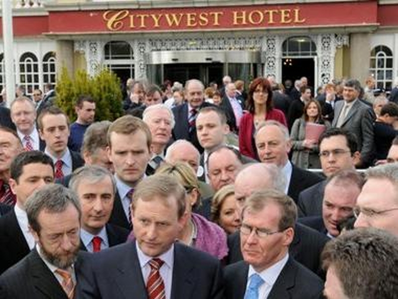 Dublin - Fine Gael leader and delegates Pic: Liam Sweeney