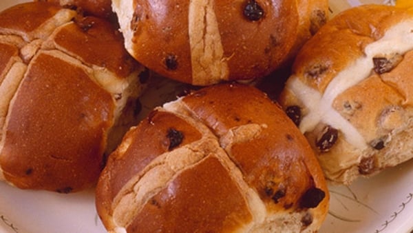 Spiced Hot Cross Buns with Orange and Cardamom Gla