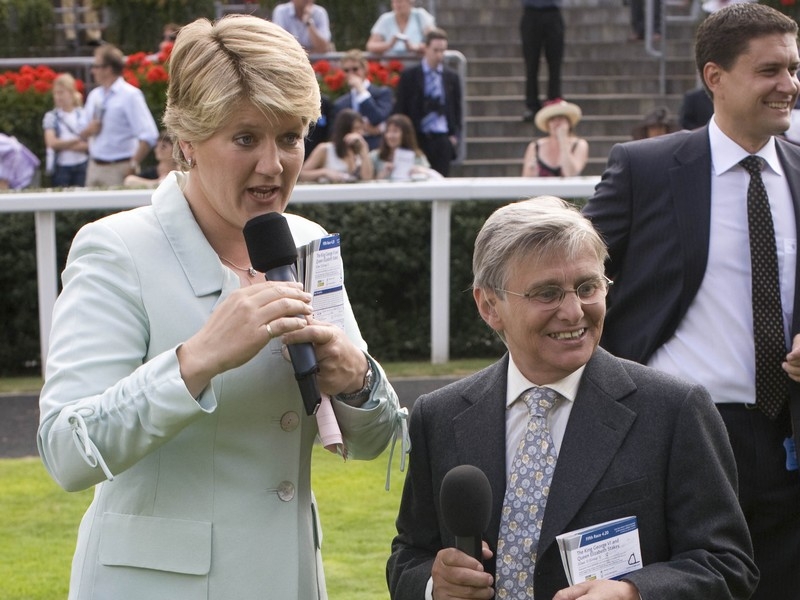 Clare Balding, seen here with Willie Carson, is believed to have apologised to Liam Treadwell by text message