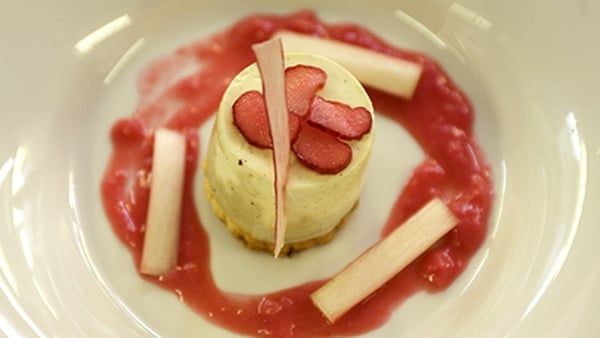 Panna Cotta with Roasted Rhubarb and a Shortcake B
