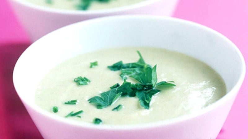 Leek and Potato Soup with wild mushrooms and truffle oil froth