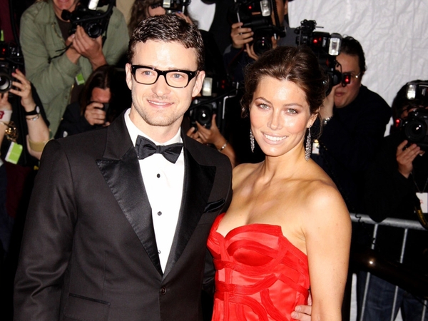 Timberlake and Biel at the Met Costume Institute gala in New York