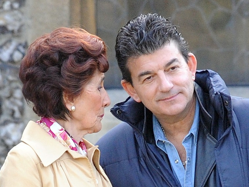 Dot, Nick - EastEnders June Brown on set with John Altman