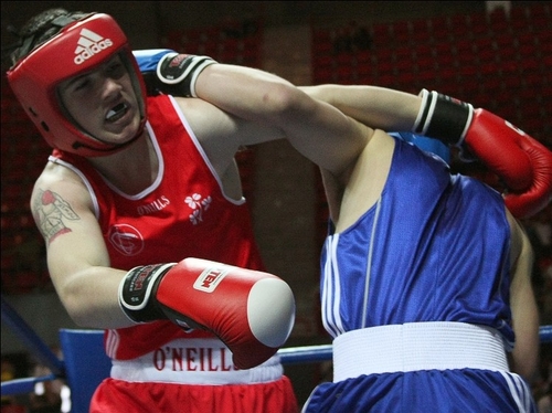 Joe Ward (red) is a double world champion