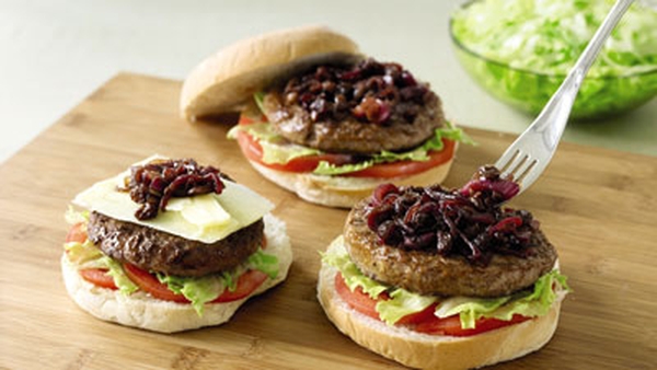 Irish Angus Burgers with Red Onion Marmalade