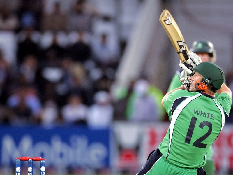 Ireland's Andrew White plays a clever flick shot at Trent Bridge