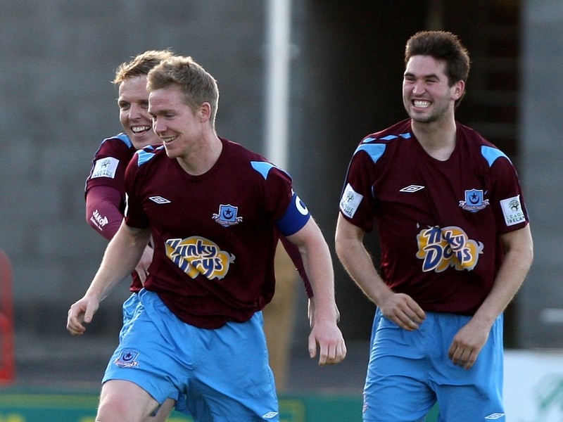 Conor Kenna celebrates his equaliser against Shamrock Rovers