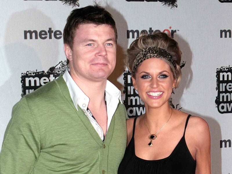 Amy Huberman pictured with her fiancé Brian O'Driscoll