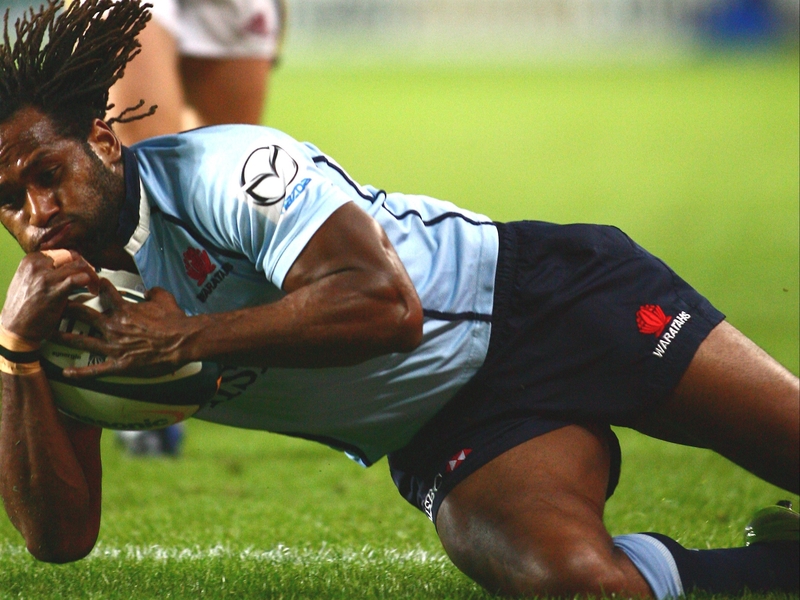 Lote Tuqiri scoring a try for the Waratahs in Februaru 2009