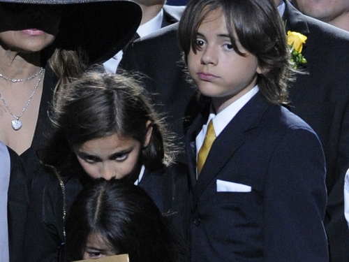 Jackson's children at his memorial