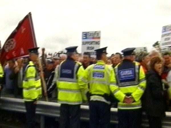 Ballinasloe - Protest during road opening