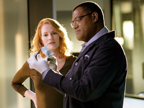 Fishburne (with co-star Marg Helgenberger) - New look next season