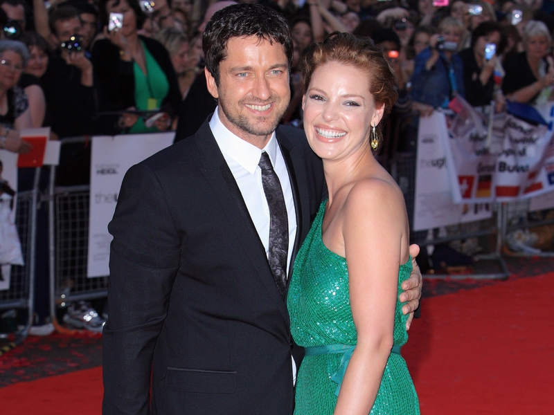 Gerard Butler and Katherine Heigl pictured at last night's London premiere