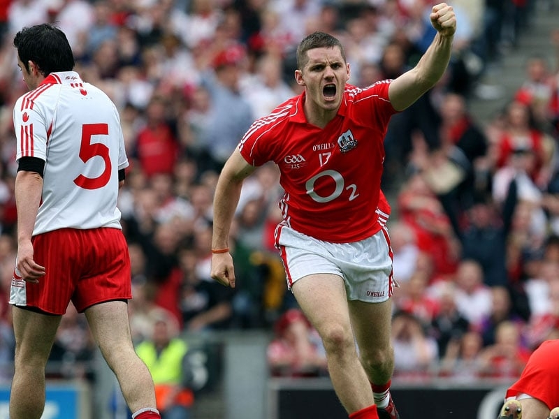 Daniel Goulding celebrates hitting a first-half goal for Cork