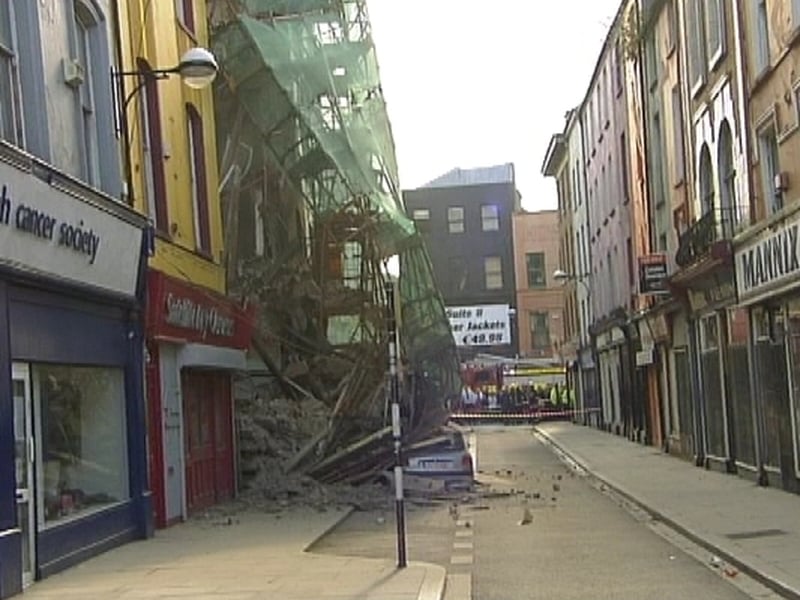 Cork - Building collapses on Castle Street