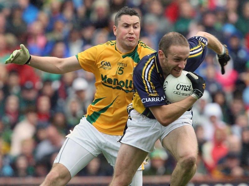 Kerry's Tommy Griffin tries to get away from Cian Ward of Meath