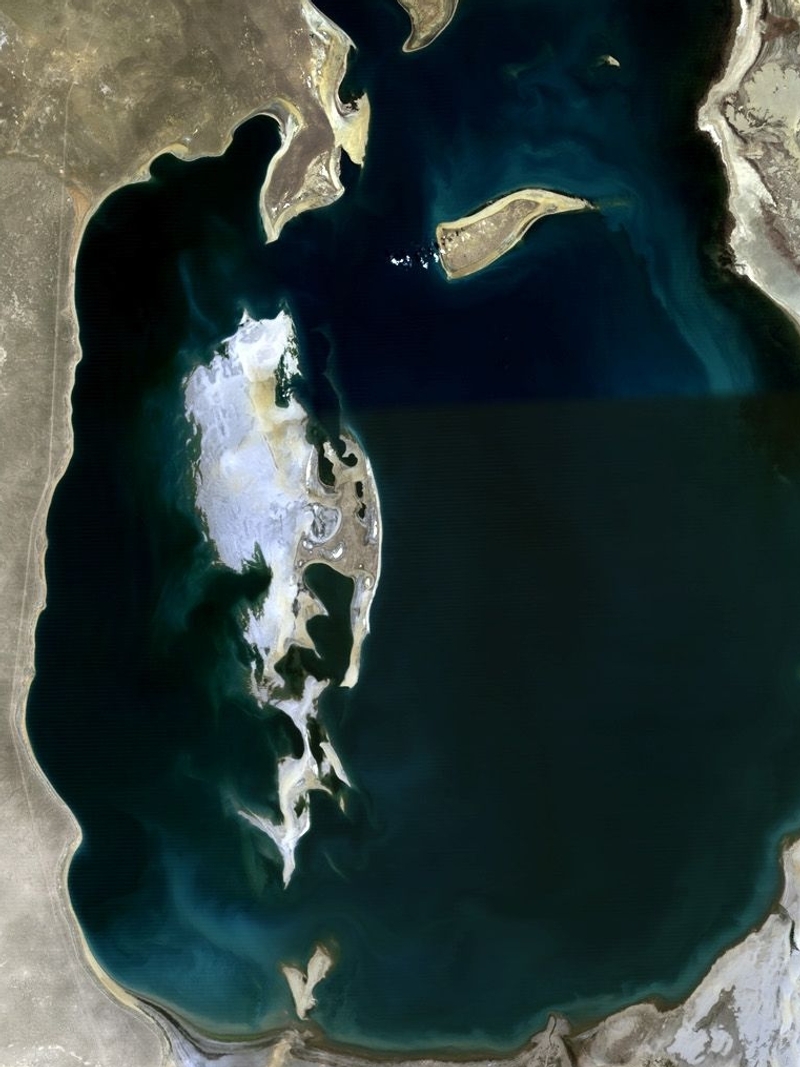 Satellite image of the Aral Sea in September 1989