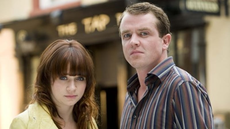 Garrett Lombard (right, with Charlene McKenna) played Scobie in Eugene O'Brien's TV series 'Pure Mule'