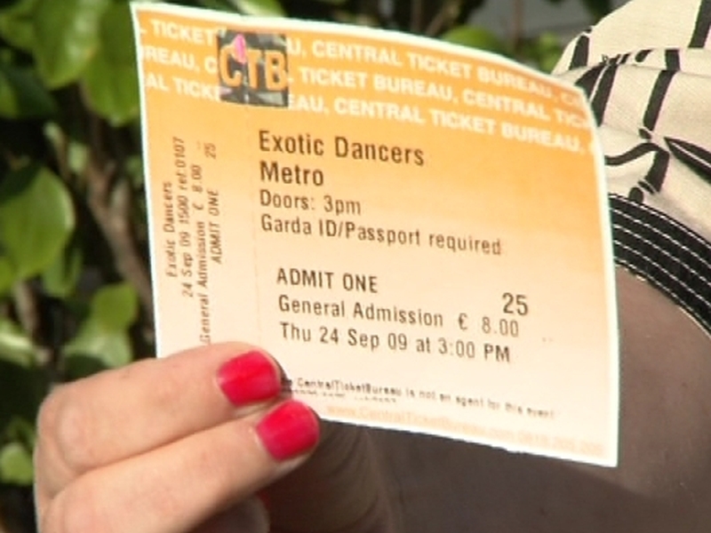 Ticket to show - Exotic dance cancelled