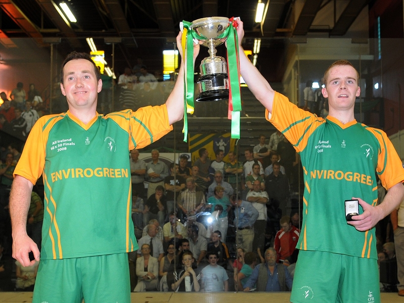 Brian Carroll and Tom Sheridan after their 2008 Senior Doubles triumph