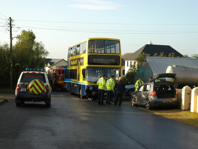 Corr's Lane - Bus &amp; car crashed - Pic: Mary Maxwell