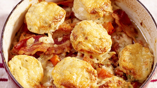 Chicken Casserole with Cheesy Herb Dumplings