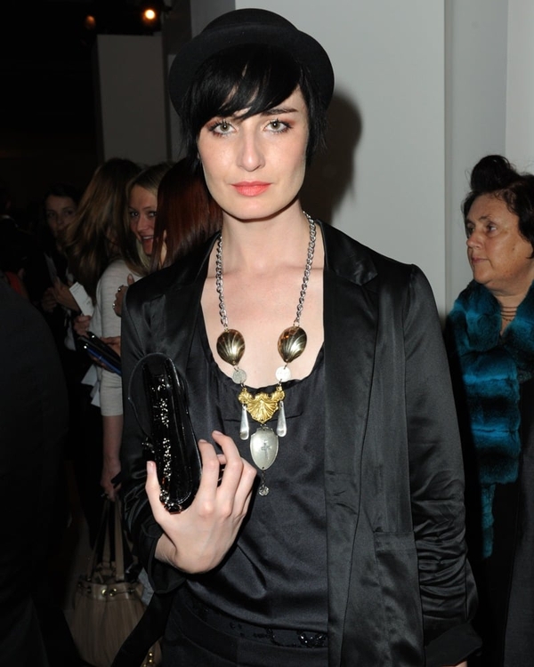 Erin O'Connor - pictured at London Fashion Week