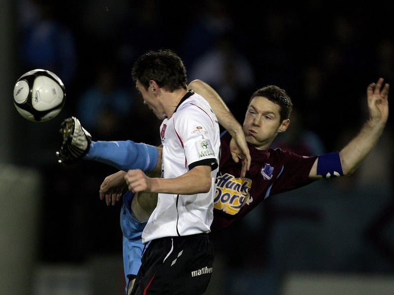 Alan McNally (pictured in claret and blue) scored Drogheda's winner