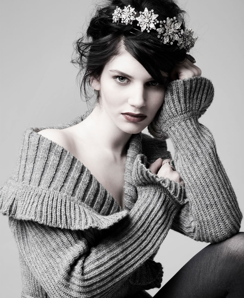A chunky knit cardigan from Peter O'Brien's final collection for a|wear