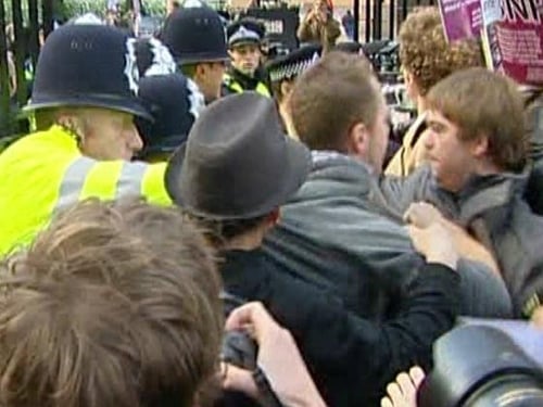 London - Protest outside BBC