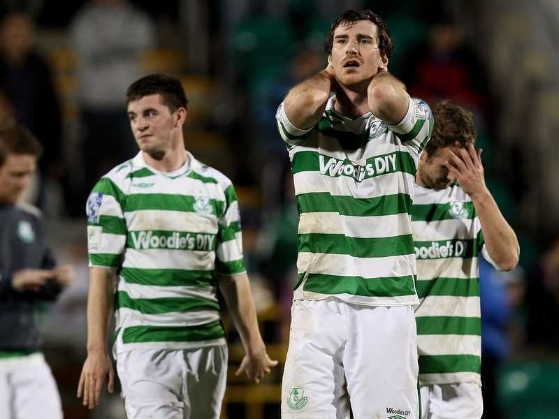 Craig Sives and his Shamrock Rovers teammates after the final whistle