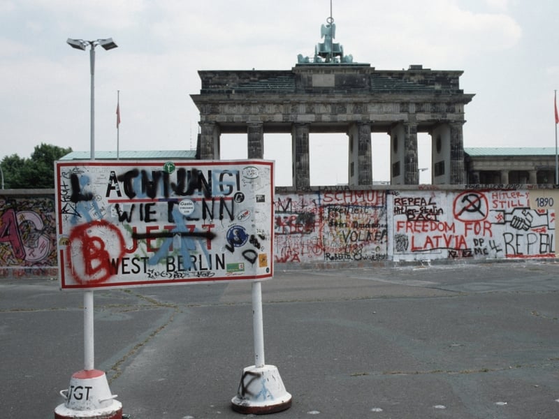 The Berlin Wall and The Brandenburg Gate, West Germany May 1989