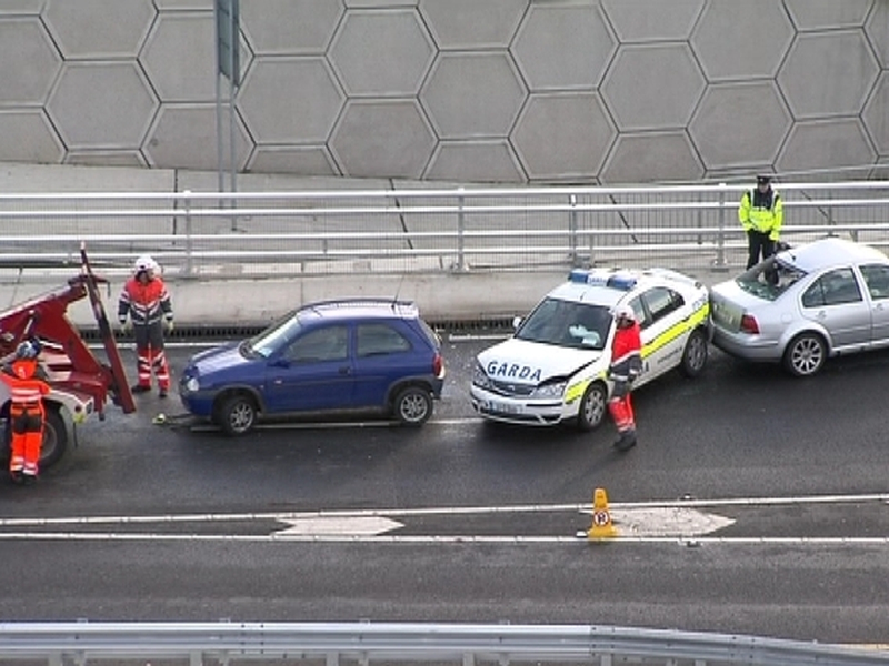 Red Cow Roundabout - Patrol car involved in crash